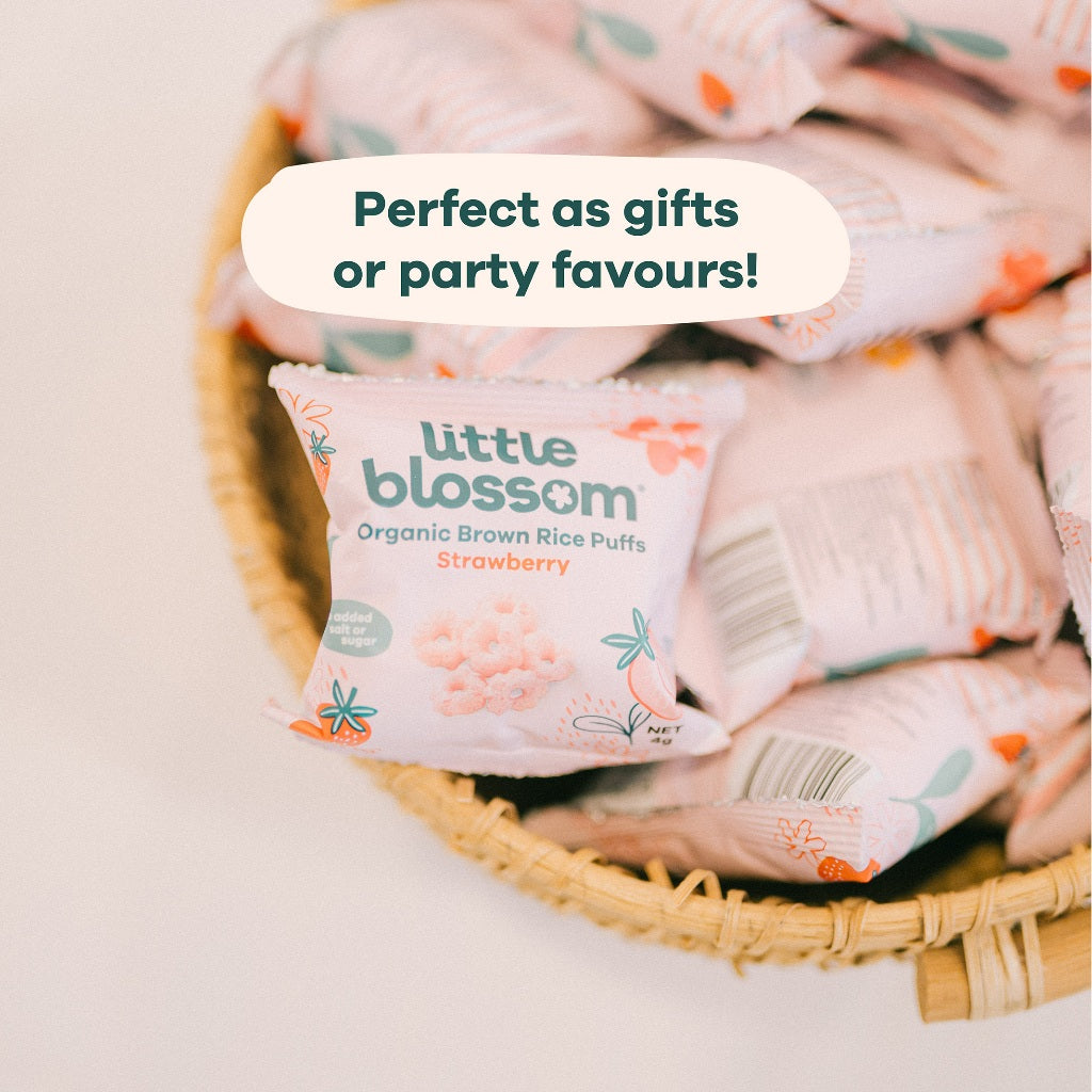 Over Fresh Mini Puff Mini Organic Strawberry Puffs (Bundle of 10 packs) — Little Blossom ...