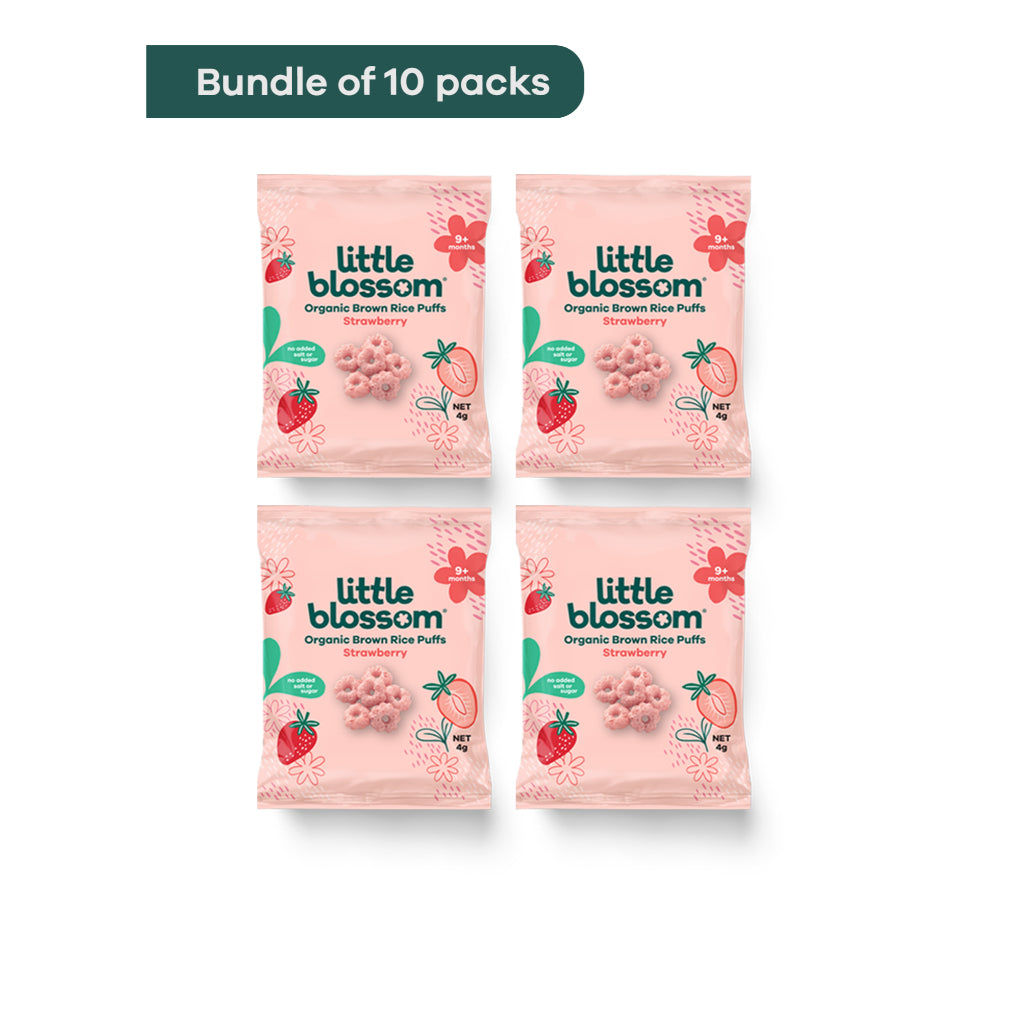 Mini Organic Strawberry Puffs (Bundle of 10 packs)